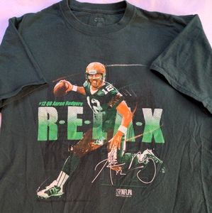 Aaron Rodgers Green Bay Packers NFL 2014 Relax Autograph Men's Shirt Large